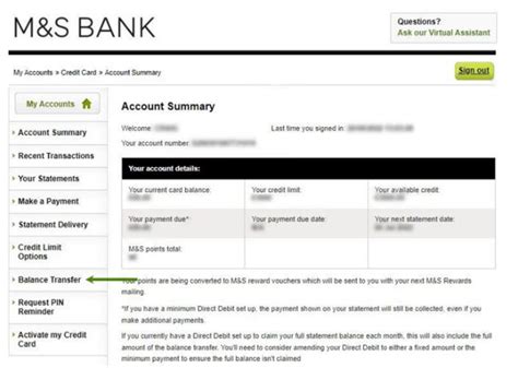 marks and spencer credit card transfer